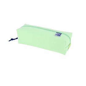 Estojo quadrado grande Oxford Live & Go - Material acolchoado - Elástico para prender ao caderno - Verde