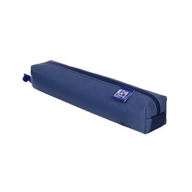 Estojo pequeno quadrado Oxford Kangoo & You - Feito em couro Napa - Elástico para prender ao caderno - Azul