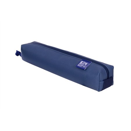 Estojo pequeno quadrado Oxford Kangoo & You - Feito em couro Napa - Elástico para prender ao caderno - Azul