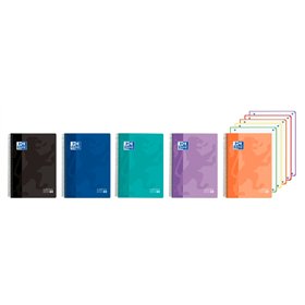 Caderno Espiral Oxford - Formato A4+ - 120 Folhas - Quadriculado 5x5mm - Capa Plástica - Cores Sortidas e Vibrantes