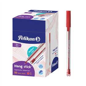 Caneta Esferográfica Pelikan Hang Stick - Traço de 1mm - Tampa Anti-engasgo - Corpo Triangular Ergonômico - Gancho - Tinta à Bas