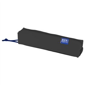 Estojo compacto quadrado Oxford Kangoo Live and Go - Fecho elástico para cadernos - 22x4x4cm - Preto