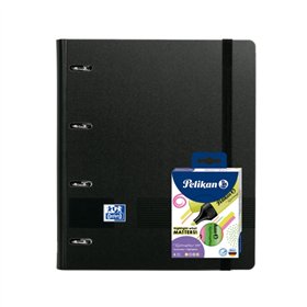 Pacote Oxford Europeanbinder Live & Go A4+ com fichário tamanho A4+, refil de 100 folhas e pacote com 4 marcadores Pelikan Testm