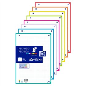 Papel Oxford para recarga com 160 folhas, 4 furos - Formato A4 - Quadriculado 5x5 - Antitransparência - Digitalização de texto c