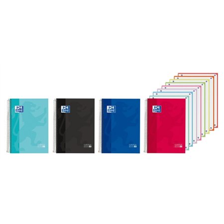 Caderno Espiral Oxford - Formato A4+ - 160 Folhas - Quadriculado 5x5 com Cabeçalho - Capa Extra Reforçada - Antitransparência - 