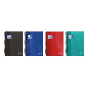 Agenda Escolar Oxford com Espiral - Espanhol - Capa Dura - Formato de Um Quarto de Página - Visão Semanal - Acabamento Brilhante