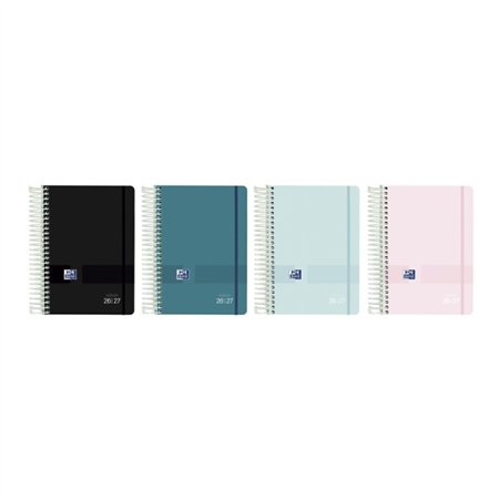 Agenda Escolar Oxford Live and Go com Espiral - Espanhol - Capa Plástica - Formato Octavo - Um Dia por Página - Cores Sortidas