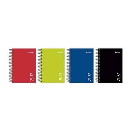 Agenda Escolar Enri com Espiral - Espanhol - Capa Extra Dura - Formato Octavo - Uma Página por Dia - Acabamento Brilhante - Core
