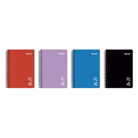 Agenda Escolar Enri com Espiral - Espanhol - Capa Plástica - Formato de Um Quarto de Página - Visão Semanal - Cores Sortidas