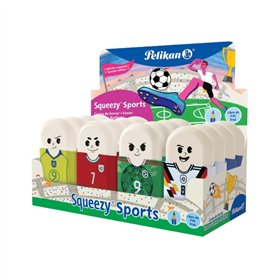 Borracha Pelikan Squeezy Sports - Tema da Copa do Mundo FIFA 2026 - Cores Sortidas