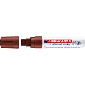 Marcador de giz líquido Edding 4090 - Ponta chanfrada - Largura da linha entre 4 e 15 mm - Odor neutro - Cor marrom