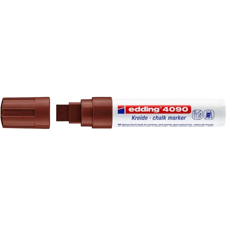 Marcador de giz líquido Edding 4090 - Ponta chanfrada - Largura da linha entre 4 e 15 mm - Odor neutro - Cor marrom