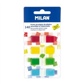 Bloco Milan com 140 pontos coloridos transparentes - Plástico - Removíveis - Medidas: 45 mm x 12 mm - Cores sortidas