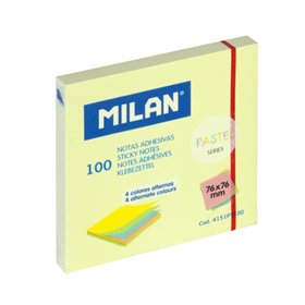 Bloco de Notas Adesivas Milan Pastel com 100 Unidades - 76x76mm - Cores Pastel Sortidas
