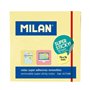 Bloco de notas Milan com 90 blocos superadesivos - Removíveis - Maior durabilidade - 76 mm x 76 mm - Amarelo pastel