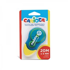 Fita Corretiva Carioca 20m x 5mm - Ideal para qualquer tipo de papel - Branca