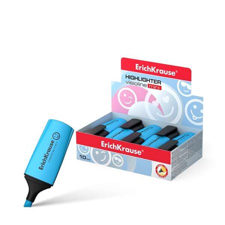 Erichkrause Visioline Mini Fluorescente - Ponta Chanfrada - Espessura da Linha 0,6 a 5,2 mm - Azul
