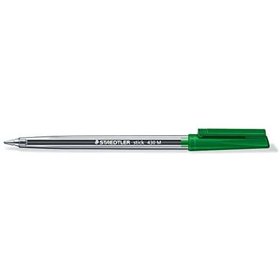Caneta Esferográfica Staedtler Stick 430 com Tampa - Ponta de 0,35 mm - Tinta Permanente - Cor Verde