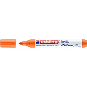 Marcador permanente para tecido Edding 4500 - Ponta redonda - Espessura da linha entre 2 e 3 mm - Odor neutro - Secagem rápida -