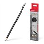 Lápis de grafite hexagonal Erichkrause Jet Black 101 HB com borracha - Resistente a impactos - Preto