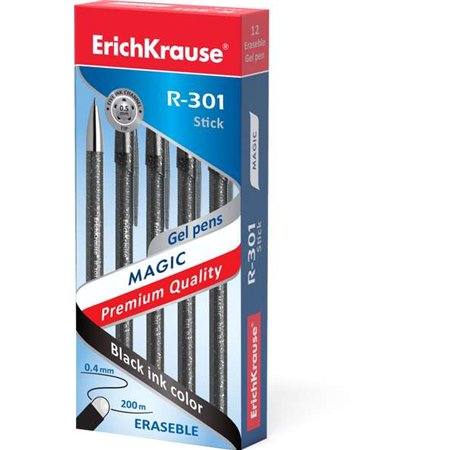 Caneta de Gel Apagável Erichkrause R-301 Magic - Tinta em Gel - Ponta de 0,5 mm - Largura da Linha de 0,4 mm - Corpo Semitranspa