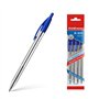 Pacote com 4 canetas automáticas Erichkrause R-301 Classic Matic 10 - Ponta padrão de 10 mm - Tinta de secagem rápida - Cor azul