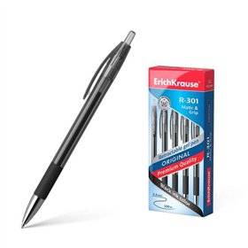 Caneta Gel Automática Erichkrause R-301 Original Gel Matic&Grip - Tinta Gel de Secagem Rápida - Corpo Transparente com Empunhadu