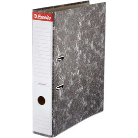 Pasta de arquivo Esselte com alavanca, tamanho fólio - lombada de 75 mm - capacidade para 500 folhas - preto mesclado