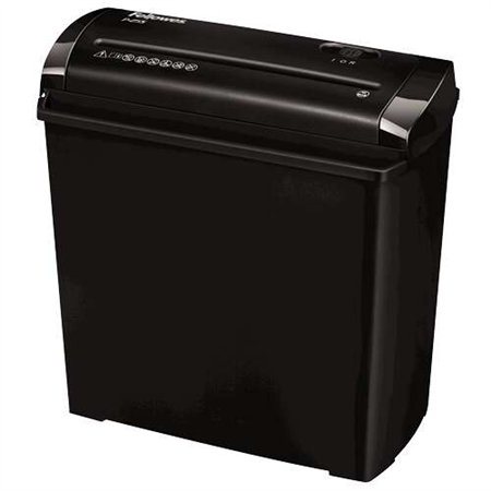 Triturador de Papel Manual Fellowes P-25S com Corte em Tiras - Tritura até 5 Folhas - Cesto de 11L - Preto