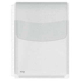 Pacote com 5 capas sanfonadas Leitz tamanho A4 com vários furos e aba - Capacidade para 200 folhas - Fabricadas em PVC de 170 mí