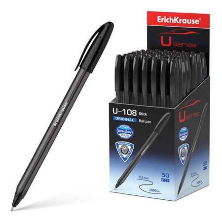 Caneta Esferográfica Erichkrause U-108 Classic - Ponta Esferográfica de 1,0 mm - Espessura da Linha de 0,3 mm - Tampa Ventilada 