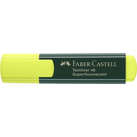 Caneta Marcadora Fluorescente Faber-Castell Textliner 48 - Ponta Chanfrada - Espessura da Linha entre 1,2 mm e 5 mm - Tinta à Ba