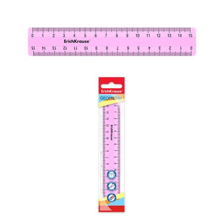 Régua para Bolo Erichkrause - 15cm - Rosa - Saco de Polietileno