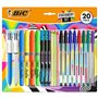 Conjunto de 20 Canetas Coloridas Bic - 6 Bic Cristal Original, 2 Bic Cristal Fun, 2 Bic 4 Cores, 3 Bic Intensity Fine, 4 Bic Hig