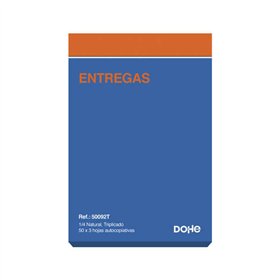 Bloco de Notas de Entrega Dohe - Formato Quarto Natural - 50x3 Folhas Autocopiativas - Triplicado