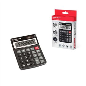 Calculadora eletrônica de mesa Erichkrause de 12 dígitos - Visor LCD de 12 dígitos - Funções de cálculo avançadas - Alimentação 