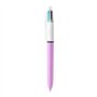 Caneta Esferográfica Retrátil Bic 4 Cores Fun - Ponta Média de 1,0 mm - Tinta à Base de Óleo - Cores: Rosa, Roxo, Turquesa e Ver