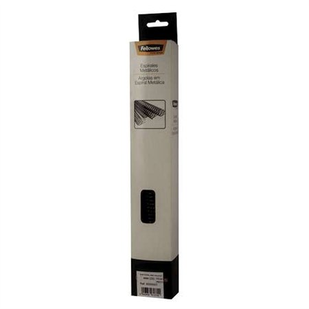 Pacote com 100 espirais metálicas Fellowes de 14 mm - até 100 páginas - pretas