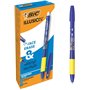 Caneta Esferográfica Apagável Bic Illusions - Ponta Média de 0,7 mm - Empunhadura Emborrachada - Recarregável - Azul