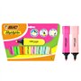 Conjunto de 8 Marcadores Fluorescentes Bic - Ponta Chanfrada - Espessura da Linha entre 1,20 e 4,60 mm - Tinta à Base de Água - 