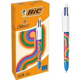 Caneta Esferográfica Retrátil Bic Decors Lines - Ponta Média de 1,0 mm - Tinta à Base de Óleo - 4 Cores
