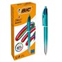 Caneta Esferográfica Retrátil Bic 4 Cores Verde Gradiente Suave - Ponta Média de 1,0 mm - Escrita 40% mais suave - 4 cores