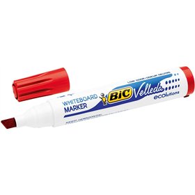 Marcadores para quadro branco Bic Velleda 1751 ECOlutions - Ponta chanfrada - Espessura da linha entre 3 mm e 5,5 mm - Tinta à b