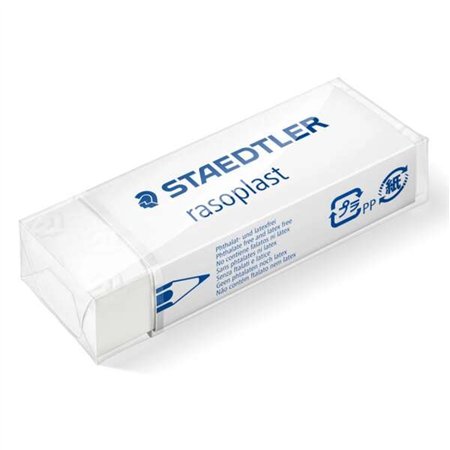 Borracha Staedtler Rasoplast 526 B20 - Apagamento de alta qualidade - Resíduos mínimos - Branca