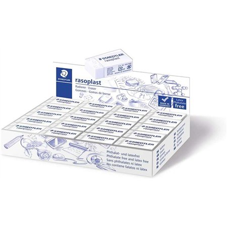 Borracha Staedtler Rasoplast 526 B40 - Apagamento de alta qualidade - Resíduos mínimos - Branca