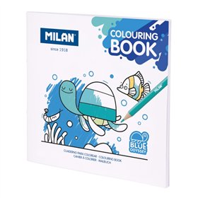 Livro de colorir microperfurado Milan Blue Odyssey - Tema Fauna Marinha - 20 ilustrações detalhadas