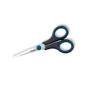 Tesoura Dahle 54405 Office Comfort-Grip em aço temperado, 14 cm - Lâminas afiadas - Cabos revestidos de borracha