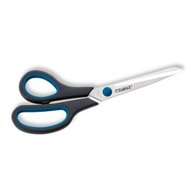 Tesoura Dahle 54418 Office Comfort-Grip em aço temperado, 21 cm - Modelo especial para canhotos - Lâminas afiadas - Cabos revest