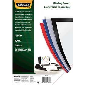 Pacote com 100 capas Fellowes A4 em polipropileno - 280 mícrons - Muito duráveis - Pretas