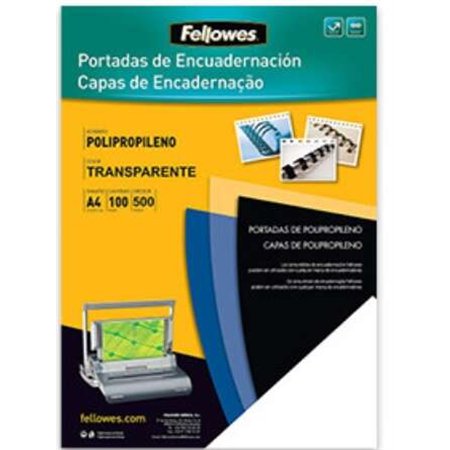 Pacote com 100 capas de polipropileno A4 da Fellowes - 500 mícrons - Acabamento de qualidade - Transparentes